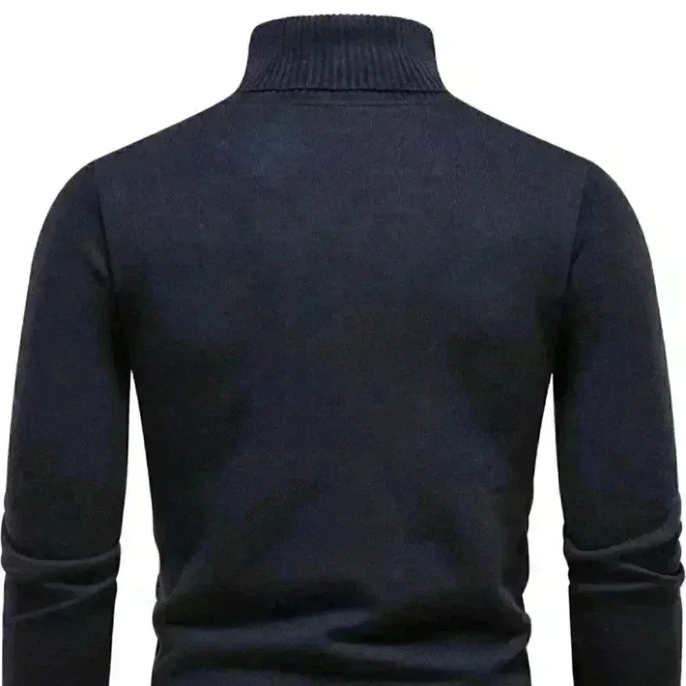 Dark Blue Mens Turtleneck Sweater